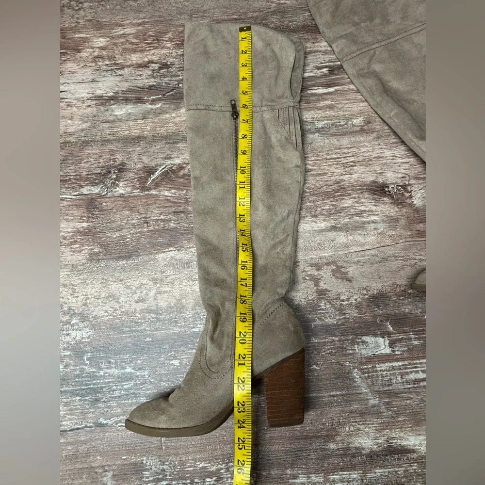 Not Rated | VGUC Tan Over-the-Knee Boots Heel Side Zip Faux Suede, 6.5